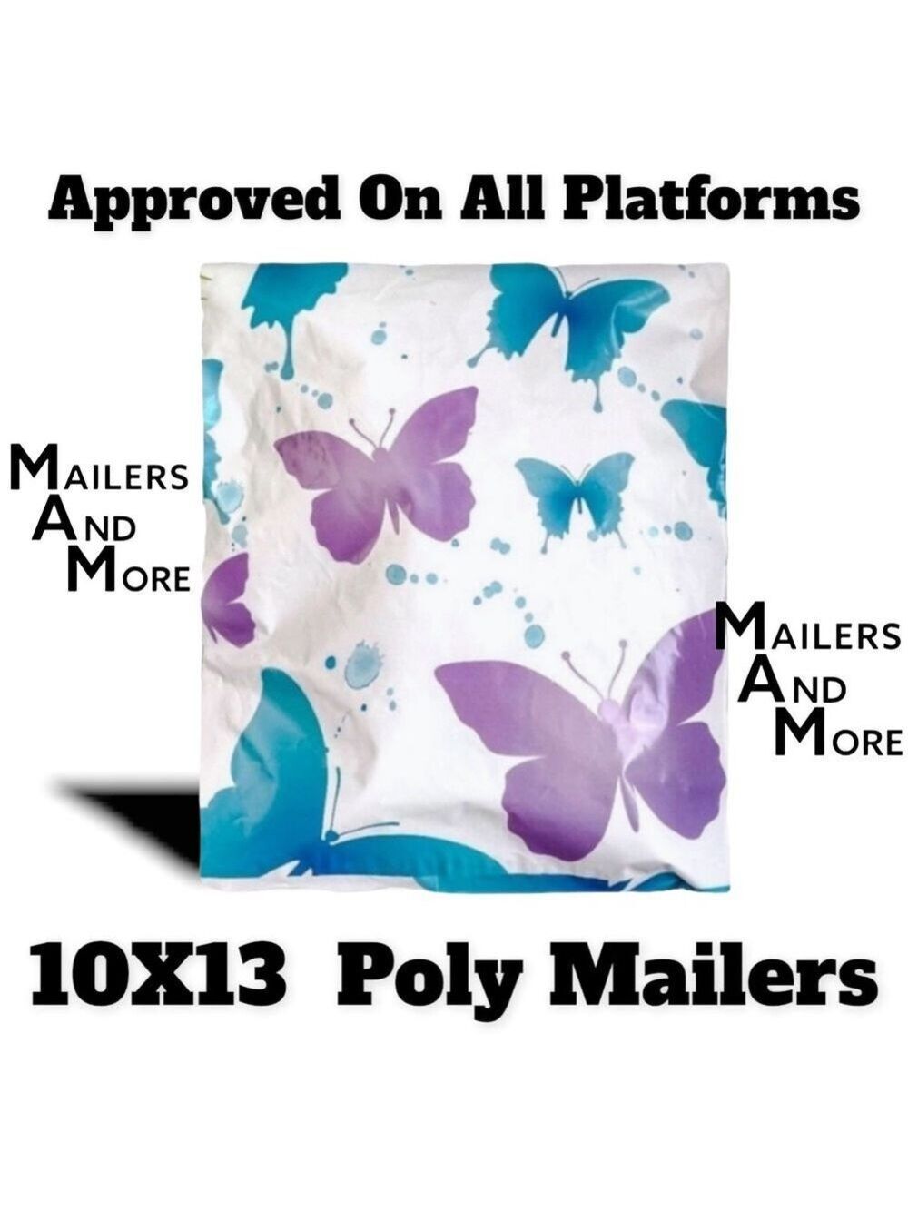 25 10X13 Poly Mailers Butterfly Flat Shipping Envelopes PRICE FIRM - Picture 8 of 10